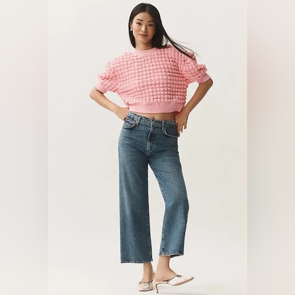 Maeve Tops - Maeve Anthropologie Puff Sleeve Pastel Pink Bubble Top In M NWT